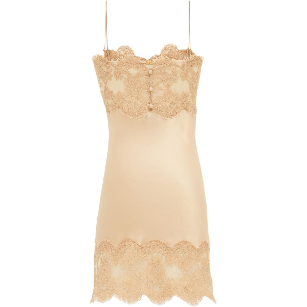 SAINT LAURENT FW24 Slip Dress Women's Beige Nude