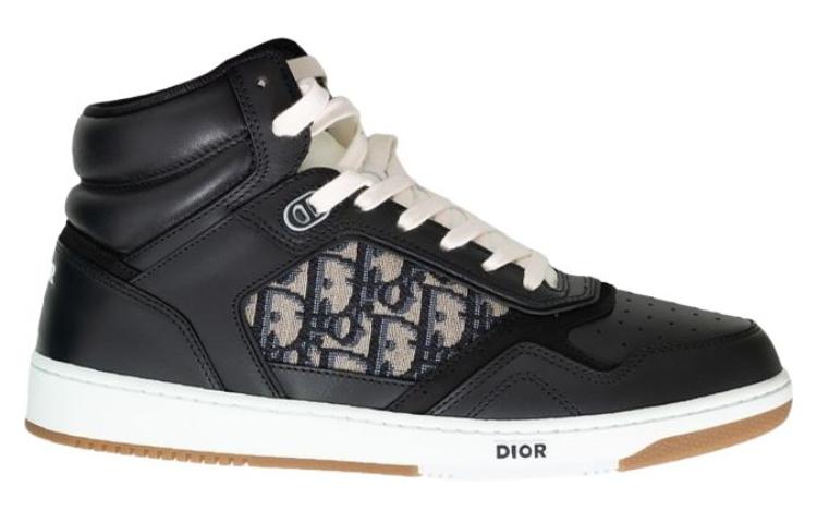 DIOR B27 High Top Black Beige Black DIOR Oblique Jacquard