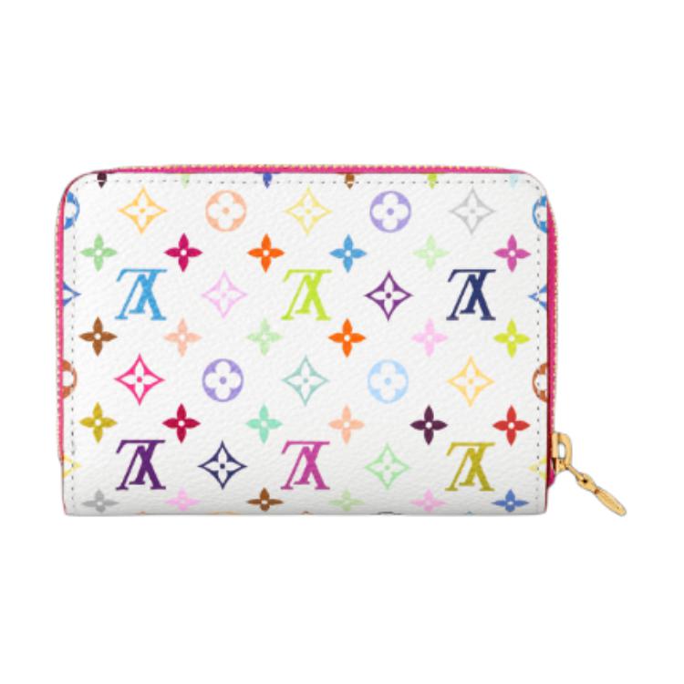 محفظة قماشية أحادية اللون من LOUIS VUITTON × Takashi Murakami، تعاونية للجنسين، باللون الأبيض