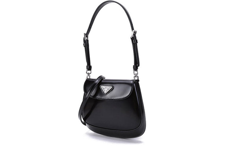PRADA Cleo Leather Shoulder Bag Mini Women's Black