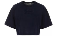 MIU MIU Logo-patch Cropped T-shirt