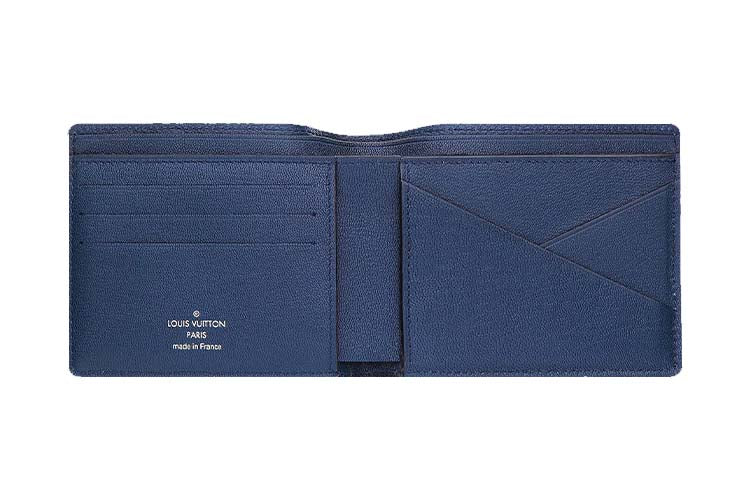 LOUIS VUITTON Multiple Crocodile Leather Wallet Men's Navy Blue