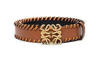 LOEWE Anagram Leather Belts Unisex Brown