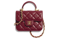 CHANEL 21B Fall Sheepskin Coin Purse Shoulder Bag Crossbody Bag Regular Women's Burgundy
