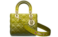 DIOR Lady DiorMy ABCDior Sheepskin Dior Bag Shoulder Bag Crossbody Bag Women's Green Yellow