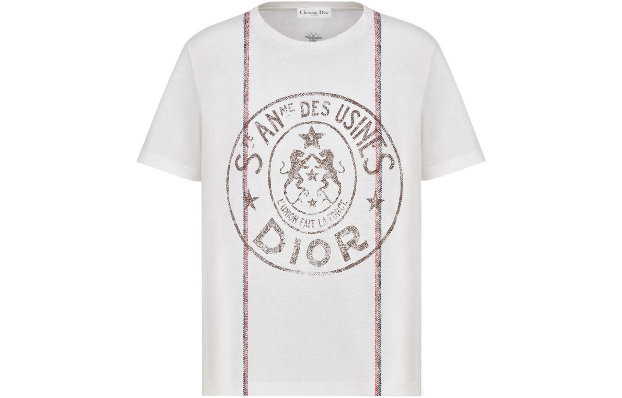 DIOR SS22 Drop Shoulder Sleeve T-Shirt Women's Ecru