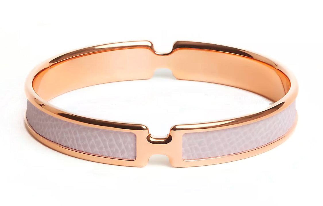 HERMES 18K Rose Gold Bangles Women's Pink