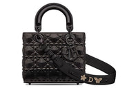 DIOR Lady DiorMy ABCDior Cow Leather Dior Bag Shoulder Bag Crossbody Bag Handbag Small Size Women's Black