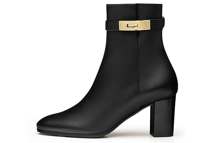 HERMES Saint Germain Ankle Boots Women's Black