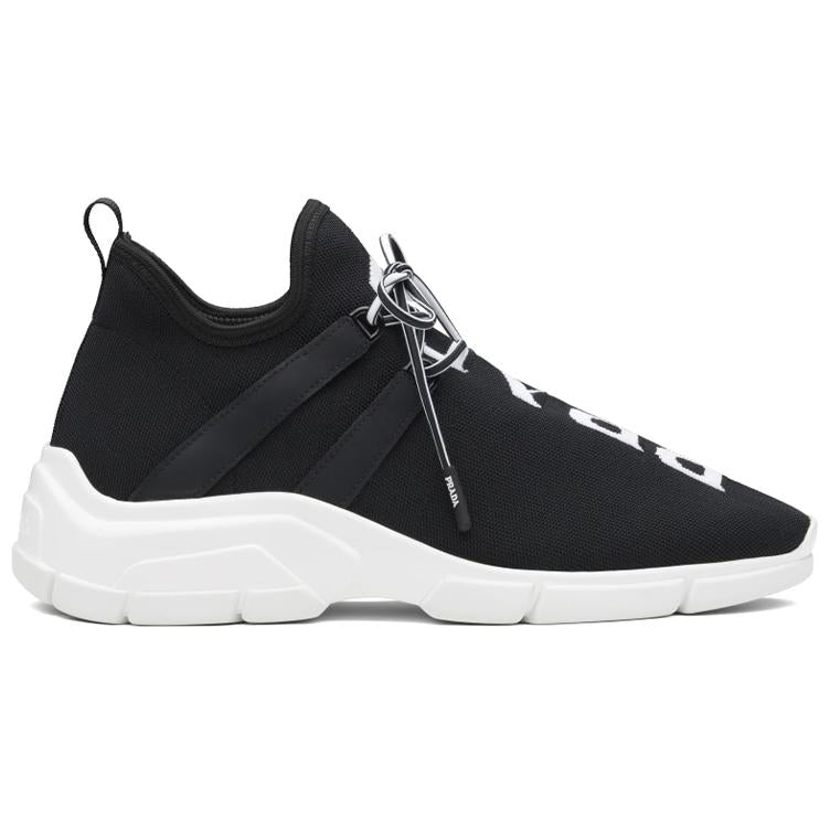 PRADA Knit Logo Sneakers 'Black' Women's