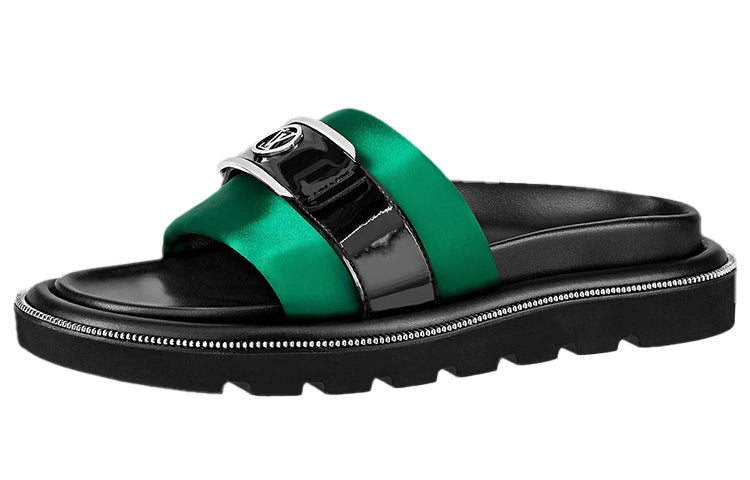 LOUIS VUITTON Pillow Stylish Sandals Women's Black Green