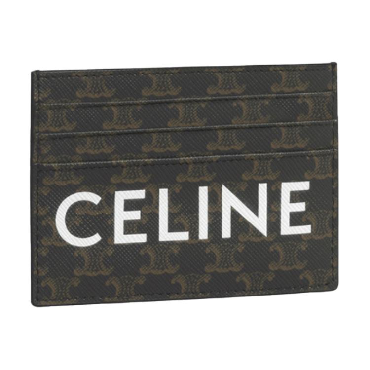 CELINE Canvas Coin Purses Card Holders Men's Black
