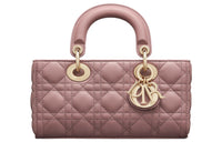 DIOR Lady D-JOY Sheepskin Daisie Bag Shoulder Bag Crossbody Bag Handbag Small Size Women's Pink Peony