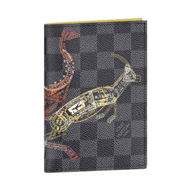 LOUIS VUITTON Coated Canvas Passport Holder Men's Black