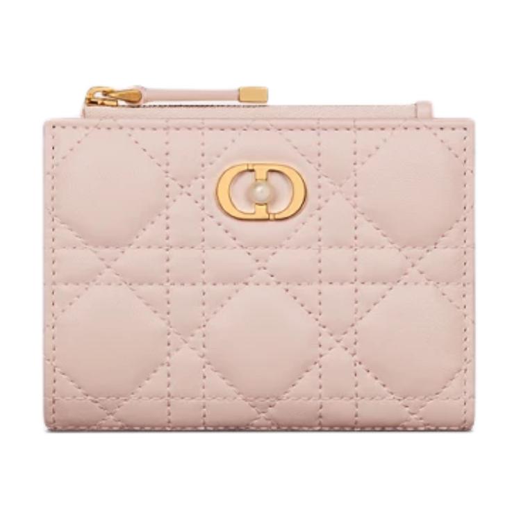 DIOR Jolie Lambskin Wallet Women's Light Pink