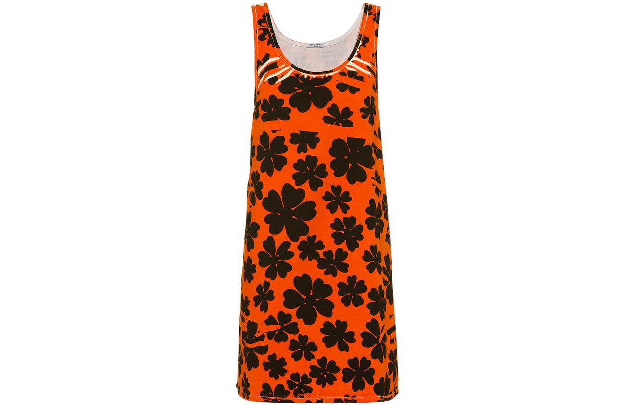 MIU MIU SS22 Sleeveless Dress Women's Orange