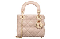 DIOR Lady Dior Thin Sheepskin Dior Bag Shoulder Bag Crossbody Bag Handbag Mini Women's Caramel Beige