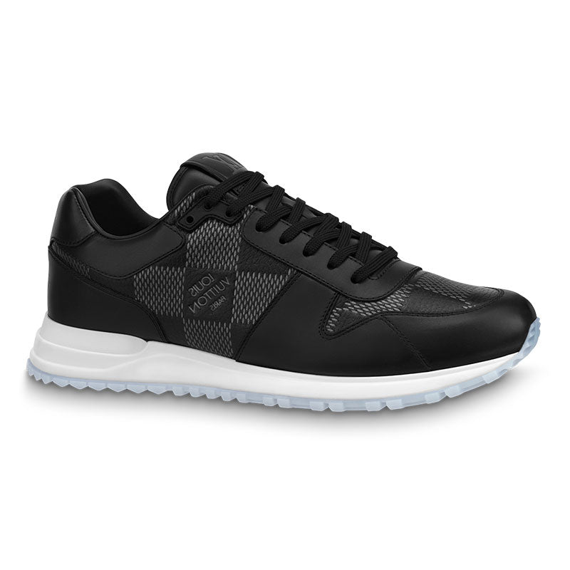 LOUIS VUITTON Run Away Sneakers 'Black With White Plaid'