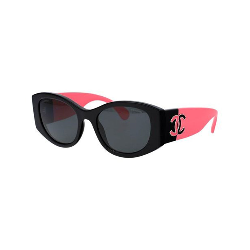 CHANEL Irregular Shape Sunglasses Unisex Pink