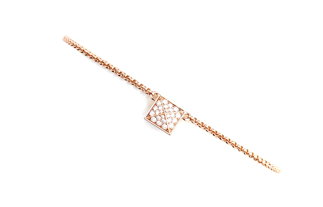 HERMES 18K Rose Gold Diamonds Bracelets Women's Rose Gold