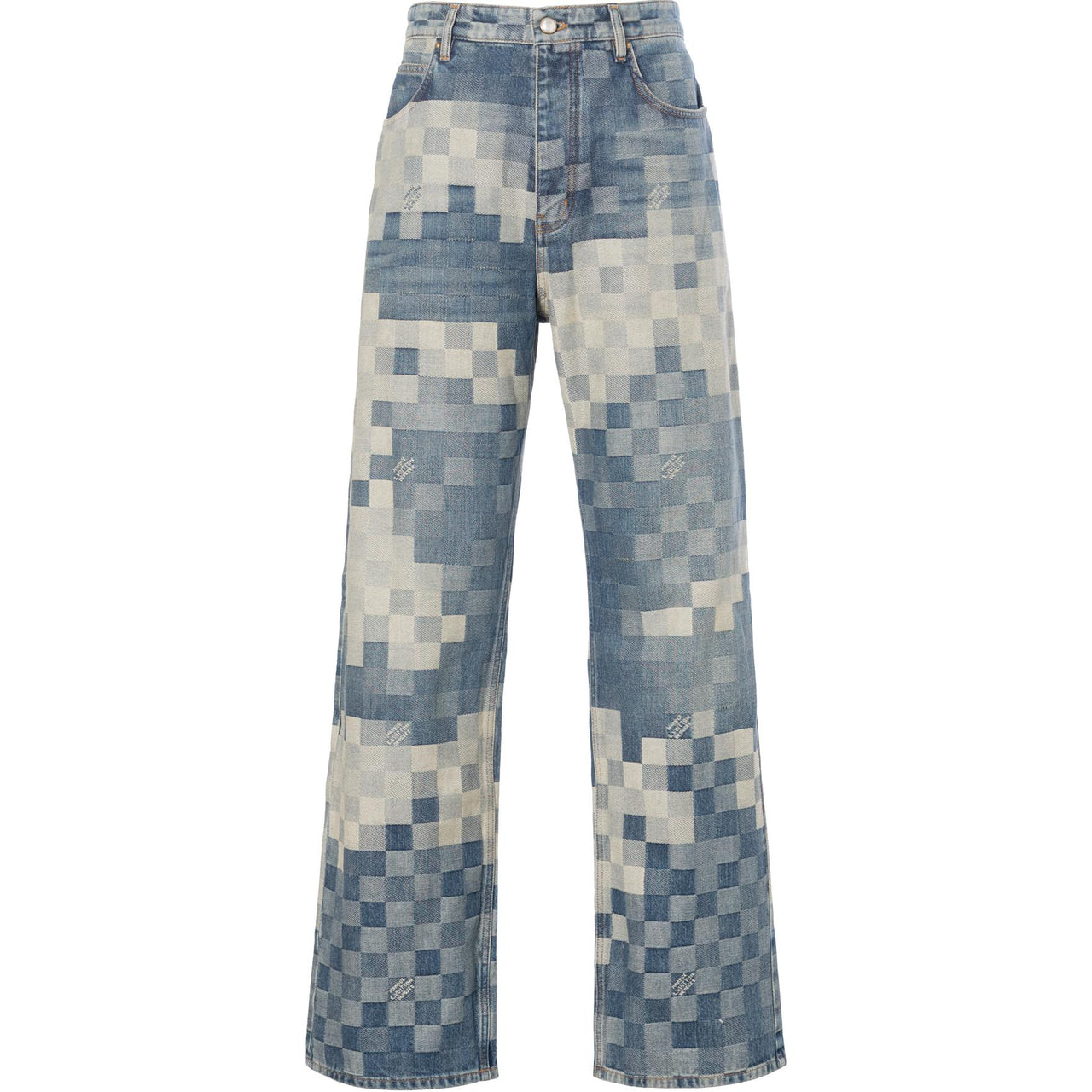 LOUIS VUITTON Damier Damoflage Denim Skate Pants