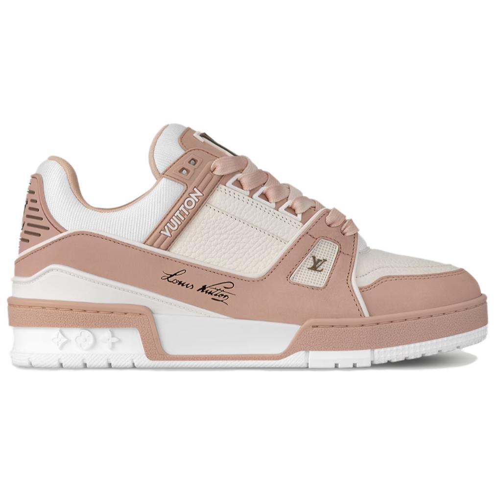 LOUIS VUITTON Trainer Low Top Skateboard Shoes Women's Pink White