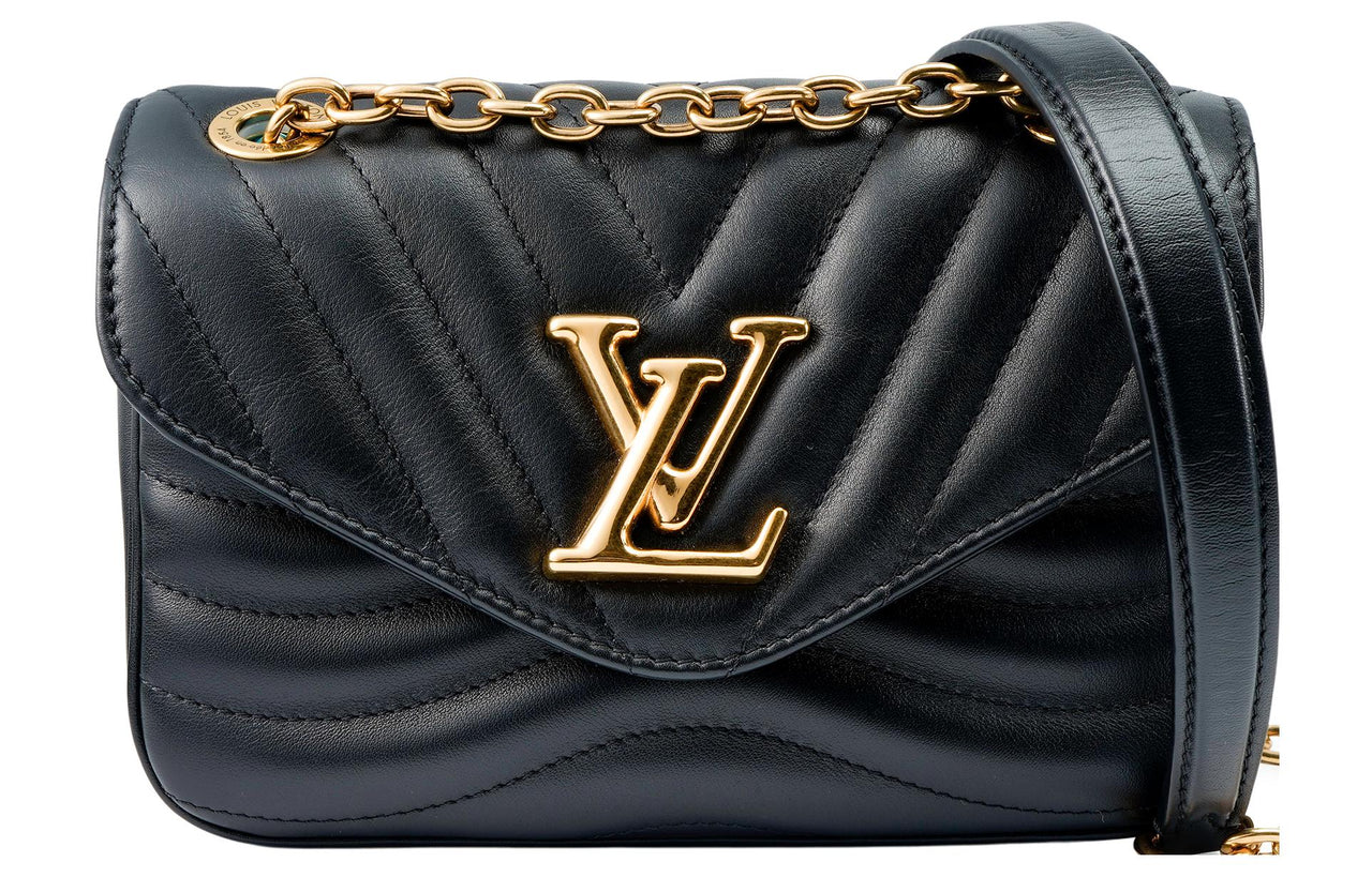 LOUIS VUITTON New Wave Cow Leather Portable Crossbody Bag, Shoulder Bag Women's Black