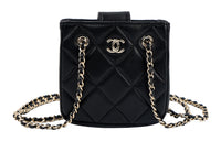 CHANEL Lambskin Clutch Coin Purse Shoulder Bag Crossbody Bag Mini Women's Black
