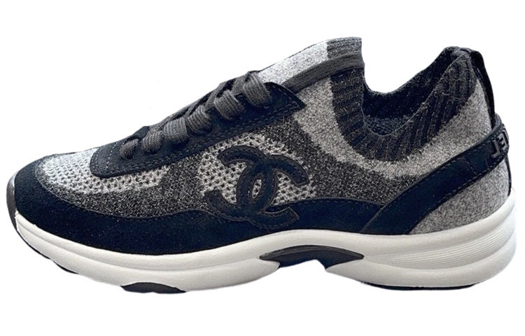 CHANEL Low-Top Casual Shoes Women's Gray Blue