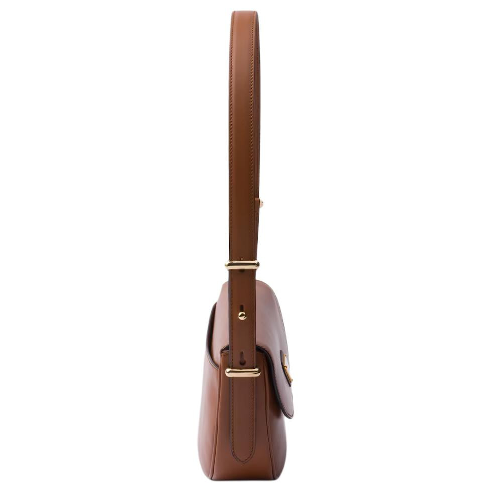 PRADA Calfskin Crossbody Bag, Shoulder Bag Women's Brown