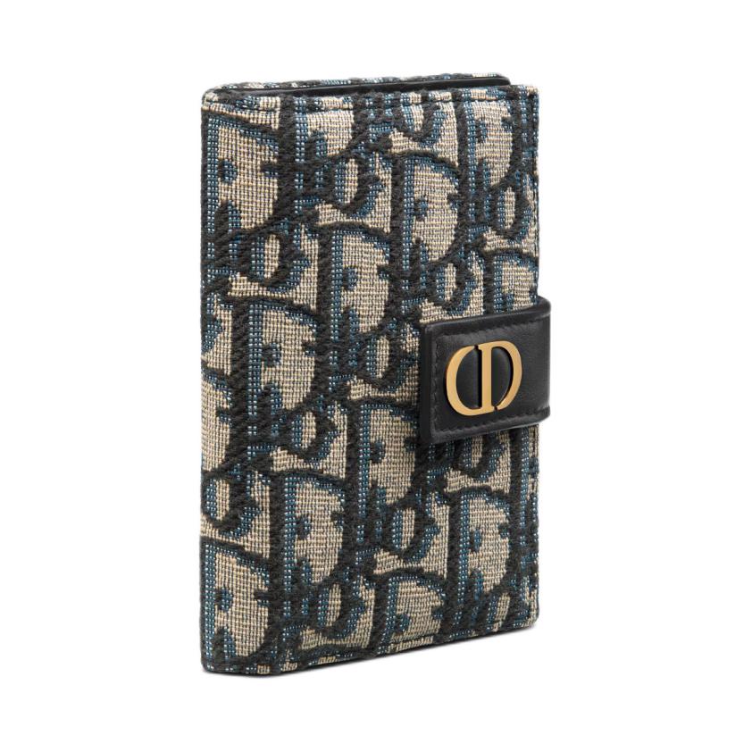 DIOR Oblique Print Card Holder Women's Blue