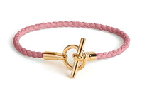HERMES Gold Plated Bracelets Women's Pink