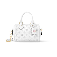 LOUIS VUITTON SpeedyBandoulière Smooth Calf Leather Shoulder Bag, Crossbody Bag, Handbag Women's White