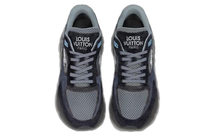 LOUIS VUITTON Run Away Abrasion Resistant Low Top Casual Shoes Men's Blue Black