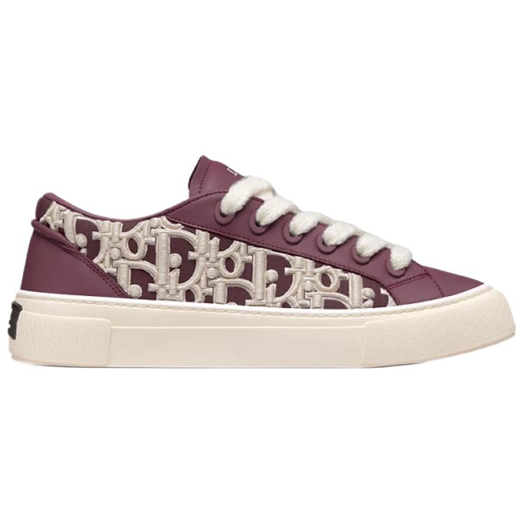 DIOR B33 Low Top Skateboard Shoes Men's Burgundy