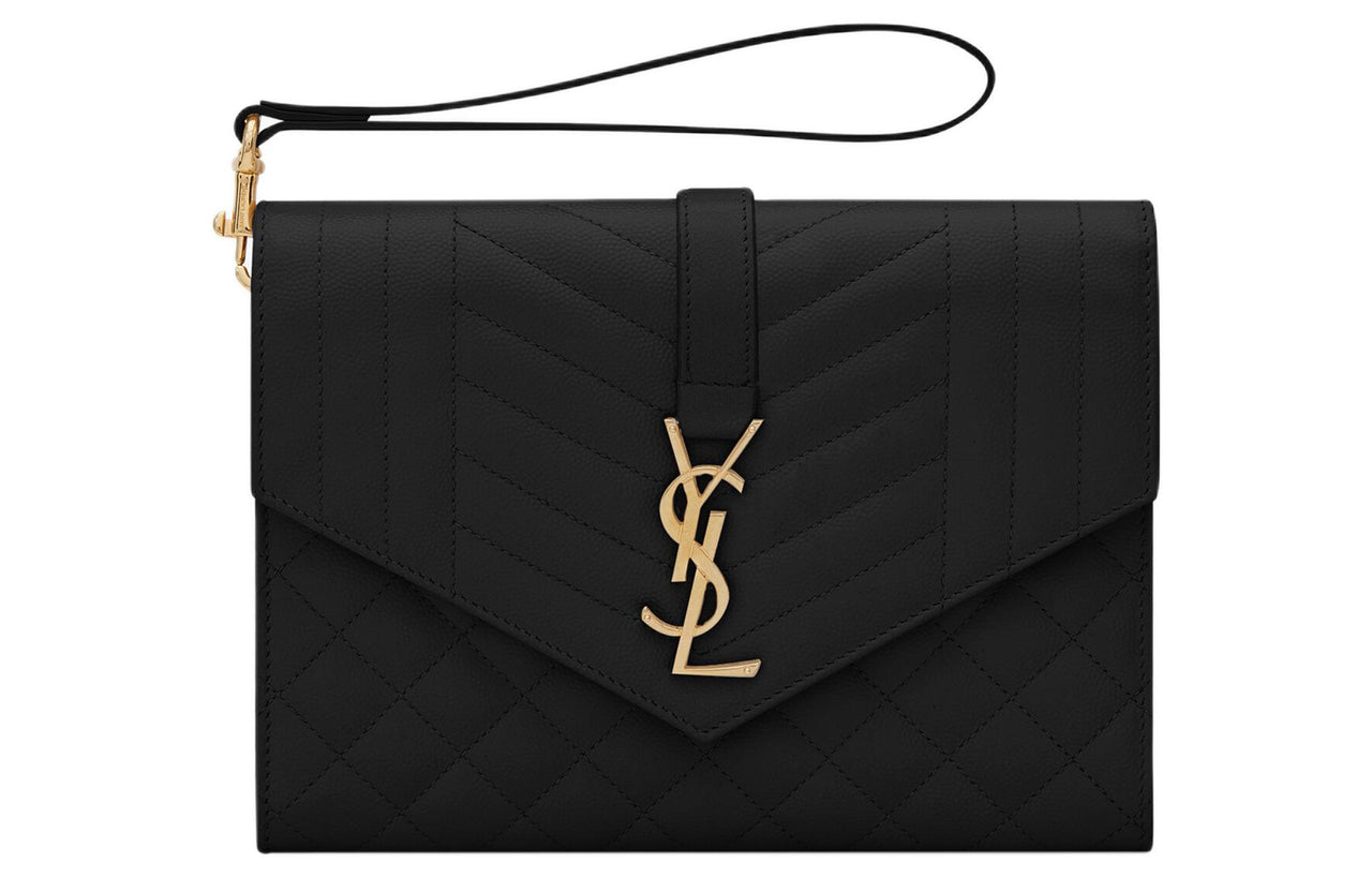 SAINT LAURENT Cow Leather Clutch Regular Women's Black