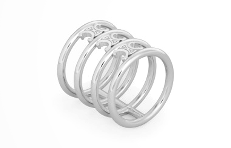 CELINE Brass Rings Women's Silver