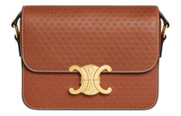 CELINE Triomphe Natural Cow Leather Shoulder Bag Tofu Bag Portable Crossbody Bag Shoulder Bag Women's Tawny