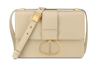 DIOR Montaigne Collection 30 Smooth Finish Cow Leather Crossbody Bag Shoulder Bag Women's Beige