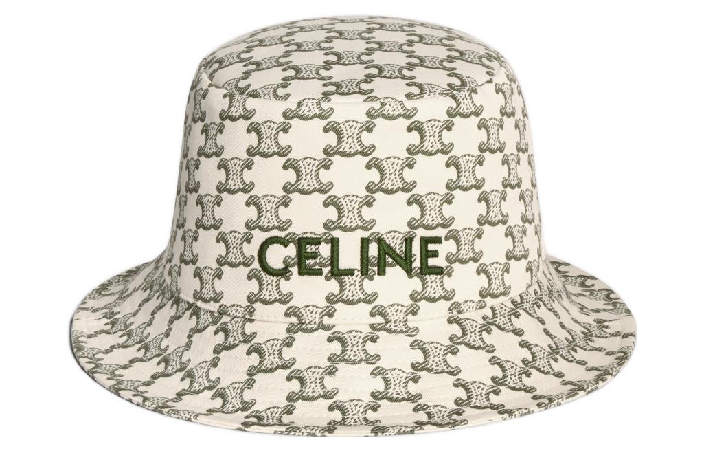 CELINE Bucket Hats Unisex Milk White/Green