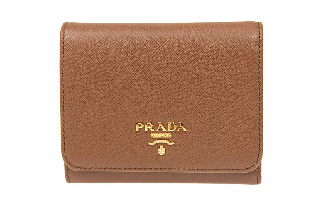 PRADA Calfskin Wallet Regular Women's Brown