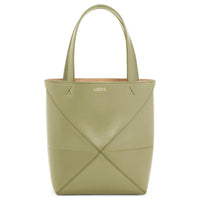 LOEWE Shiny Cow Leather Tote Bag, Shopping Bag, Handbag Mini Women's Eucalyptus Green