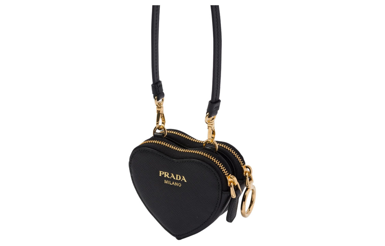 PRADA Saffiano Leather Handbags Clutches Mini Women's Black