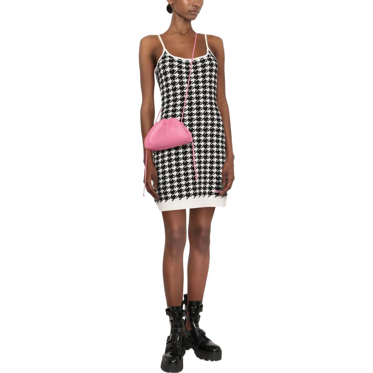 MIU MIU Houndstooth Sleeveless Knitted Dress