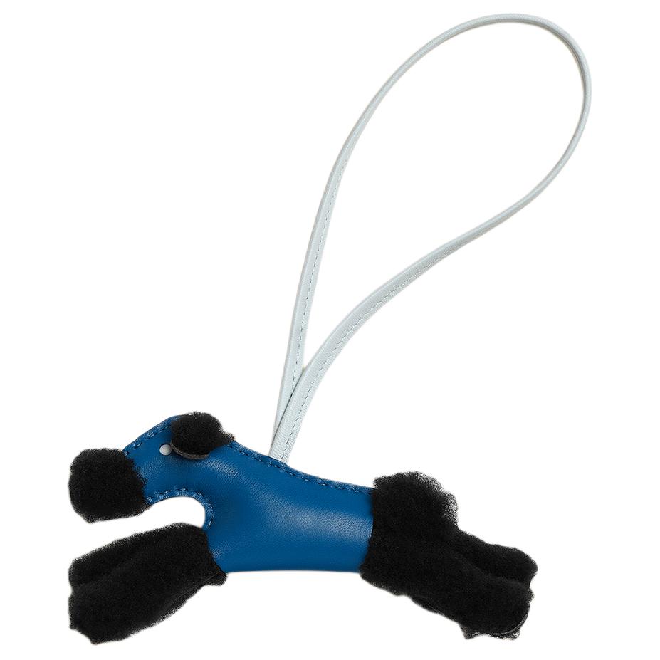 HERMES Milu Wool Pendants Unisex Black/French Blue/Dusty Blue