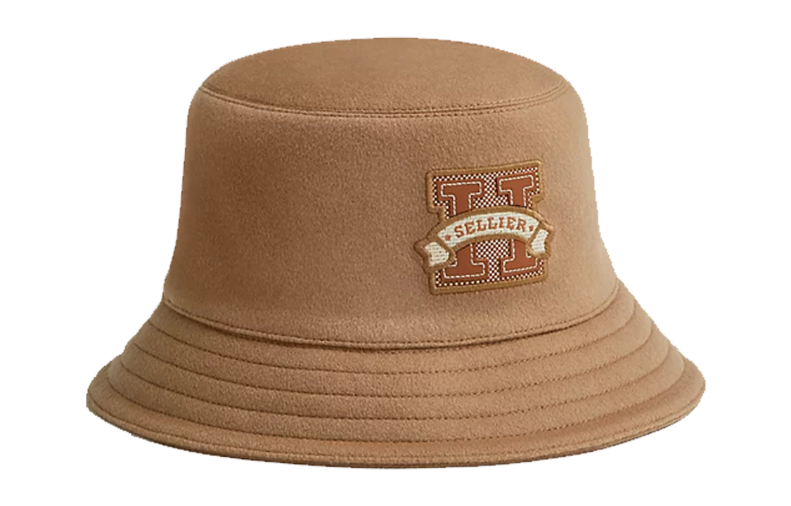 HERMES Cashmere Bucket Hats Unisex Brown