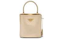 PRADA Panier Leather Bucket Bag Tote Bag Shopping Bag Shoulder Bag Crossbody Bag Handbag Mini Women's Platinum