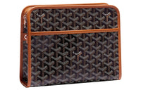 GOYARD JOUVENCE Canvas With Leather Travel Storage Bags Handheld Toiletry Bags Medium Size Unisex Brown