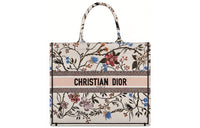 DIOR BookTote Embroidery Tote Bag Shopping Bag Handbag Women's Beige