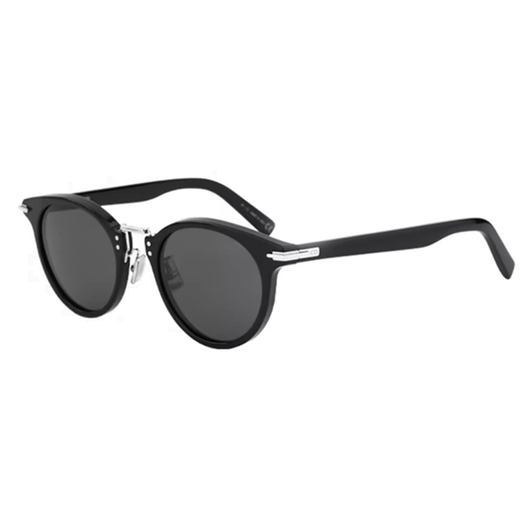 DIOR Plate Frame Round Sunglasses Unisex Black